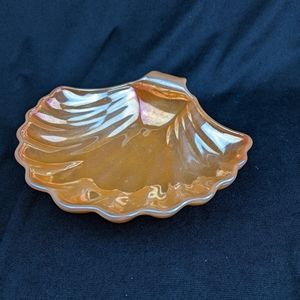 Vintage peach lustre luster Ware seashell dish - soap dish